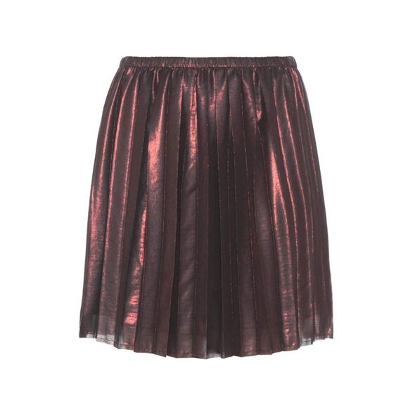 Isabel Marant NWT Circle Skirt Pleated Metallic Red Copper Mini Copper Runway - Picture 3 of 11